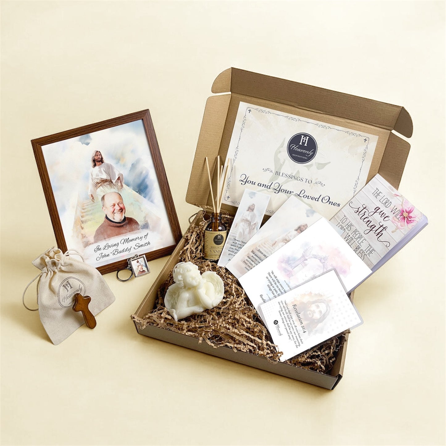 Premium Eternal Memory Personalized Art & Candle Gift Set